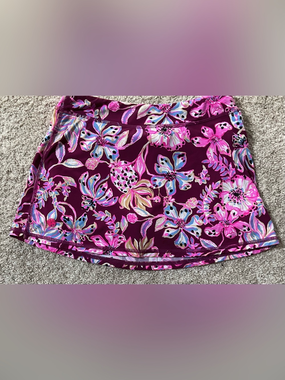 GIRLS Lilly Pulitzer Aila Cherry Pink & Purple Floral Skater Skort